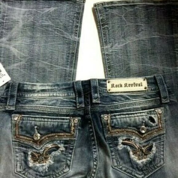 HTF ROCK REVIVAL BETTY EMBELLISHED BOOTCUT JEANS 29 x 30 - Picture 6 of 14